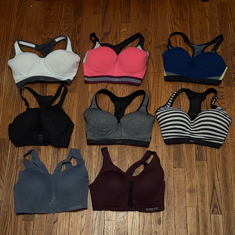 Victoria's Secret Women's Sports Bra Collection - Assorted Colors 32DDD 8 bras